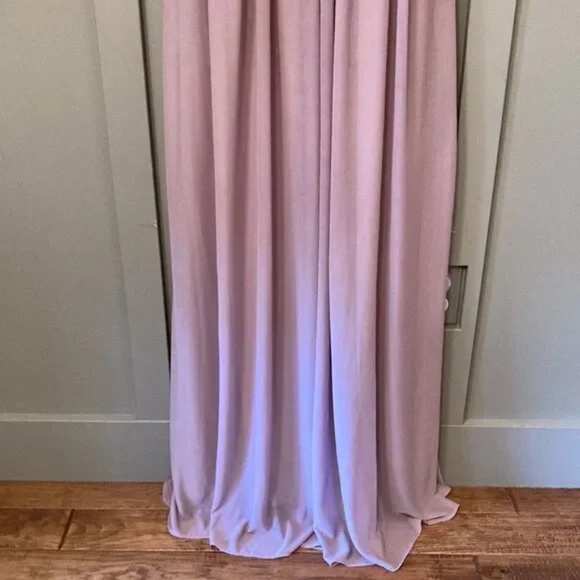 Birdy Grey Elsye Bridesmaid Dress in Mauve Mesh Cutouts Maxi Gown Size Small NWT - Picture 13 of 16